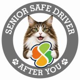 カーサイン 高齢者マーク SENIOR SAFE DRIVER ノルウェージャンフォレストキャット ステッカー シール 直径13cm 肉球 日本製 車