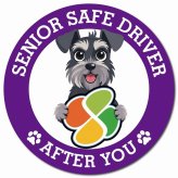 カーサイン 高齢者マーク SENIOR SAFE DRIVER ミニチュアシュナウザー マグネット 強力 直径13cm 肉球 日本製 車 ステッカー
