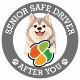 カーサイン 高齢者マーク SENIOR SAFE DRIVER ウルフドッグ ステッカー シール 直径13cm 肉球 日本製 車