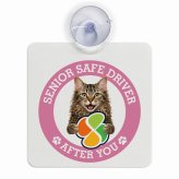 カーサイン 高齢者マーク SENIOR SAFE DRIVER ラパーマ 車内用 吸盤タイプ 収れん火災防止タイプ 肉球 日本製 車 ステッカー
