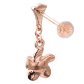 ハワイアンジュエリー ゴールド ピアス プルメリア ピンクゴールド ピアス ミル打ち ジルコニア ミルグレイン 片耳(1個)購入可 K14 14K シリコンキャッチ 20G ゲージ BY THE SEA バイザシー 彼女 妻 女性 レディース 誕生日 プレゼント ハロウィン 【品番：GE411R】