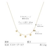チェーン レディース K18 18金 イエローゴールド ネックレス 最大45cm アズキチェーン 地金 デザインチェーン[ララクリスティー]