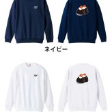 卓球 トレーナー スウェット メンズ レディース ジュニア 裏パイル 練習着 おもしろ 名入れ おしゃれ 文字入れ無料 綿100% キッズ 大きいサイズ 「ピンポンボール on おにぎり」 アートワークスコウベ 【送料無料】