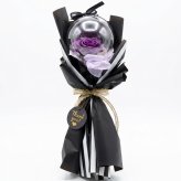 バルーンフラワーミニブーケ１輪花束 バルーンブーケ【選べる４色】　推し活 メンカラ 薔薇 プチギフト 韓国風 シック モノトーン 誕生日 発表会 卒業式 卒園式 送別会 記念品 お配り用 おしゃれ かわいい ギフト　プレゼント フラワーバルーン 造花 アートアクアバルーン