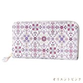 浅草文庫 長財布 オリエント WA-4 ラウンド財布 柄 財布 サイフ ラウンドファスナー ラウンドジップ 浅草 文庫革 友禅染 江戸小紋 送料無料 レザー 牛革 レディース ギフト プレゼント