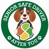 カーサイン 高齢者マーク SENIOR SAFE DRIVER ビーグル マグネット 強力 直径13cm 肉球 日本製 車 ステッカー