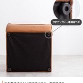 ソファ 座椅子 PVCレザー ブラウン 幅76cm クロスステッチ レザー調張地 厚みのあるフォルム ハンク 北欧風 存在感抜群 個性的 シンプルなフォルム ヴィンテージモダン かっこいい 送料無料