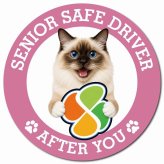 カーサイン 高齢者マーク SENIOR SAFE DRIVER バーマン マグネット 強力 直径13cm 肉球 日本製 車 ステッカー
