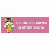 カーサイン 高齢者マーク SENIOR SAFE DRIVER ミヌエット ステッカー シール 長方形 20x6.7cm 肉球 日本製 車