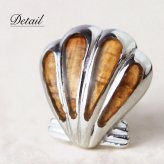 ハワイアンジュエリー コアウッド ピアス シェル コアウッド シルバー925 ロジウムコーティング キャッチ aumakua 20G ゲージ メンズ レディース 誕生日 プレゼント ハロウィン 【品番：045-62-01】