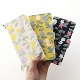 多機種対応 スマホケース 手帳型 【 ボタニカル フラワーガーデン 刺繍 】 スマホショルダー サイドマグネット ニュアンスカラー