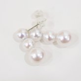 ［pearl593］6mm - 6.5mm × 7.5mm - 8mm 縦 3連 ピアス あこや真珠 熊本 天草 本真珠 ラインピアス