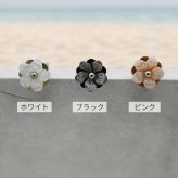 ピアス 金属アレルギー対応 花 モチーフ ハワイアンジュエリー 片耳用 1個売り サージカルステンレス 316L 大ぶり フラワー ピンク ブラック ホワイト 大人 可愛い