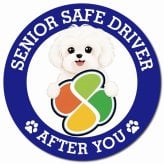 カーサイン 高齢者マーク SENIOR SAFE DRIVER マルチーズ マグネット 強力 直径13cm 肉球 日本製 車 ステッカー