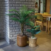観葉植物 造花 カナリーヤシ BROWN 全高約116cm 中型 フェイクグリーン 本物そっくり おしゃれ インテリア 人工観葉植物 アーティフィシャルグリーン オフィス 店舗 ホテル 開店祝い 室内 フェニックス ヤシの木 フェイク