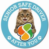 カーサイン 高齢者マーク SENIOR SAFE DRIVER アメリカンカール マグネット 強力 直径13cm 肉球 日本製 車 ステッカー