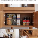 食器棚 キッチン収納 レンジボード 炊飯器 コンセント 家電 レンジラック キッチンカウンター 脚付き スライド棚 扉収納 北欧 おしゃれ 幅85cm w85 85cm 奥行き39cm 40 高さ88 ブラウン ナチュラル 台所 収納 一人暮らし