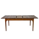 ダイニングテーブル 伸長式 無垢材 レッドオーク 天然木 W150/180xD80xH71cm 食卓テーブル 木製 食卓机 リビング ダイニング ブラウン おしゃれ 新生活