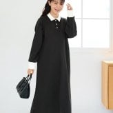 【送料無料】授乳服〈授乳〉ポロカラーワンピース