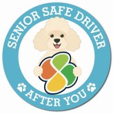 カーサイン 高齢者マーク SENIOR SAFE DRIVER プードル マグネット 強力 直径13cm 肉球 日本製 車 ステッカー