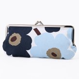 マリメッコ marimekko 小物入れ ポーチ コスメ ペンケース がま口 ミニ ウニッコ ブルーベリー ホワイト コールドブルー 76030 076030 145 北欧雑貨 北欧デザイン 送別会 誕生日 お中元 結婚祝い 結婚式 高級 父の日 母の日【スペシャルラッピング660円(別売り)】 ホワイトデー ネコポス