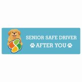 カーサイン 高齢者マーク SENIOR SAFE DRIVER チベタンマスティフ ステッカー シール 長方形 20x6.7cm 肉球 日本製 車