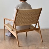 チェア 椅子 ラウンジ 肘付き 1脚 単品 アーム 木製 チーク 無垢材 天然木 ペーパーコード おしゃれ ナチュラル 北欧 和風 インテリア 和モダン 完成品 リビング 家具 ジャパンディ 高級感 アジアン家具