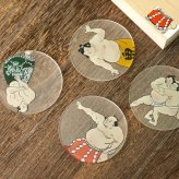 【toumei  関取 コースター 木箱入り 4枚セット】トウメイ コースターセット 【ラッピング・熨斗対応可／桐箱でお届け】【結婚のお祝いに】おしゃれ 誕生日 両親 父 母 夫婦 祖父母 結婚記念日 父の日 母の日 敬老の日 特別 友達 カップル パートナー お揃い 家族 結婚祝い 新築祝い 和モダン 国内生産 内祝い 上品 優美 上司 先輩 後輩 新生活