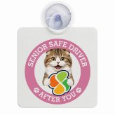 カーサイン 高齢者マーク SENIOR SAFE DRIVER ハイランドフォールド 車内用 吸盤タイプ 収れん火災防止タイプ 肉球 日本製 車 ステッカー