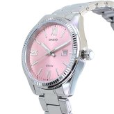 箱なし カシオ 腕時計 レディース CASIO ピンク シルバー ローマ数字 5気圧防水 日付 カレンダー 小さめ メタル 海外モデル 逆輸入 シンプル 上品 仕事 通勤 誕生日 プレゼント ギフト 成人 卒業 入学