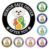 カーサイン 高齢者マーク SENIOR SAFE DRIVER マルシーズー ステッカー シール 直径13cm 肉球 日本製 車