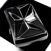 ZIPPO 限定 ラグジュアリーメタル 両面加工 ジッポ ライター 重厚プレート ブラックニッケル おしゃれ シリアルNo.入り 彫刻 高級 かっこいい 黒 メンズ ギフト プレゼント