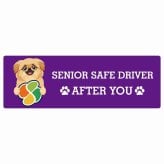 カーサイン 高齢者マーク SENIOR SAFE DRIVER ペキックス ステッカー シール 長方形 20x6.7cm 肉球 日本製 車
