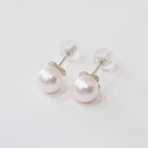 ［pearl618］ 6mm - 6.5mm ホワイトピンク クローバー ピアス あこや真珠