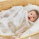 おくるみ スワドル 4枚セット 出産祝い aden+anais エイデンアンドアネイ ブラッシングバニーズ コットンモスリン ダブルガーゼ 大判 約112cm 新生児 退院 内祝い 出産内祝い 女の子 ギフト 専用ボックス入り ガーゼケット ブランケット 授乳ケープ おむつ替えシート 双子
