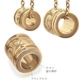 金属アレルギー対応 ペアペンダントトップ ハワイアンジュエリー 純チタン ゴールドカラー ペアペンダントトップ 誕生石 チューブ Sサイズ チェーン別売り イオンプレーティング カップル プレゼント ハロウィン 【品番：TIP401S-RYP】