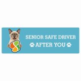カーサイン 高齢者マーク SENIOR SAFE DRIVER トンキニーズ ステッカー シール 長方形 15x5cm 肉球 日本製 車