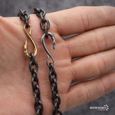 太角チェーン 幅7mm シルバー ゴールド イーグルフック チェーンネックレス フェザーネックレス チェーン 燻 太角チェーンセット 太め 全てステンレス素材！