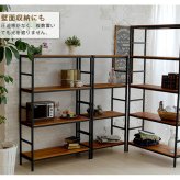 ラック ブリック シリーズ4段タイプ 60×32×135 簡単組立 4段 アンティーク モダン ナチュラル オイル ミッドセンチュリー ウッド スタイリッシュ シンプル シェルフ ハンガー インテリア 家具 天然 おしゃれ カフェ 新生活
