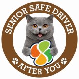 カーサイン 高齢者マーク SENIOR SAFE DRIVER ブリティッシュショートヘア ステッカー シール 直径13cm 肉球 日本製 車