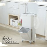 ゴミ箱 45L 縦型分類ワゴンペール45S RSD-98 東谷 日本製 上段30L 下段15L 4分別 分別ゴミ箱 2段 縦型 スリム 省スペース ふた付き キャスター付き フック付き 袋掛け 分別ダストボックス ワゴンペール キッチン カウンター横 移動可能 完成品 ホワイト 白 新生活 引っ越し