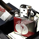 ZIPPO ウィンディ おしゃれ ジッポ ライター シルバーサテン レッド Windy クラシック 銀 赤 可愛い レディース メンズ ギフト プレゼント
