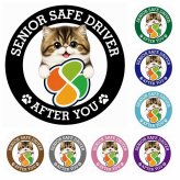 カーサイン 高齢者マーク SENIOR SAFE DRIVER ミヌエット ステッカー シール 直径13cm 肉球 日本製 車