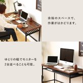 デスク チェア パソコン コンセント&USBポート付き IW-1250 幅120 pc 書斎机 ワーク 収納 棚付き おしゃれ コンセント usb ワイド 省スペース 北欧 ヴィンテージ ウォールナット 木目 スチール ブラウン ブラック