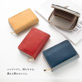 送料無料 お札が折れない コンパクトウォレット 【 Sジーンズ × シュリンクレザー 】 本革 ヌメ革 クローム革 ミニ財布 プレゼント