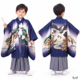 七五三 着物 男の子 5歳 袴 PO-120 購入 販売 鷹兜松 鷹 兜 男児 753 羽織袴 羽織 袴セット 男の子袴 セット 和装 レトロ 龍 子供 五歳 5才 お正月 ボーイズ