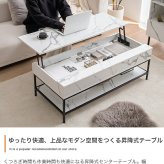 昇降式テーブル センターテーブル 机 テーブル パソコンデスク デスク 昇降デスク リビングテーブル 昇降テーブル リフティング リフトテーブル 棚 収納 可動 大容量 高さ調整 幅110 食事 仕事 在宅ワーク 新生活