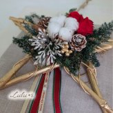 プリザーブドフラワー クリスマスリース スターリース 星型 バラ 赤 コットン 松ぼっくり オーナメント クリスマス プレゼント ギフト 冬 飾り 壁掛け 玄関 ドアリース インテリア 贈り物 ディスプレイ 店舗 リース 星 お守り 女性 妻 彼女 友達 サプライズ ウインターギフト Lulu＊s ルルズ 0870