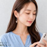 パールピアス 3連 シルバー925 フックピアス 淡水パール ホワイト オレンジ 片耳 1個 耳たぶ シンプル