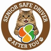 カーサイン 高齢者マーク SENIOR SAFE DRIVER サイベリアン ステッカー シール 直径13cm 肉球 日本製 車